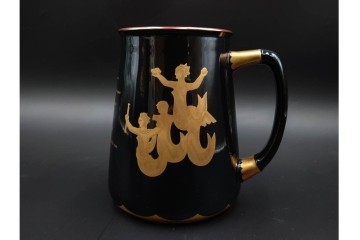 イタリア　1995年　Richard Ginori(リチャードジノリ)　キリンビアマグコレクション　古典神話のセイレーンが描かれたビアマグ　外箱付き　(R-085897)