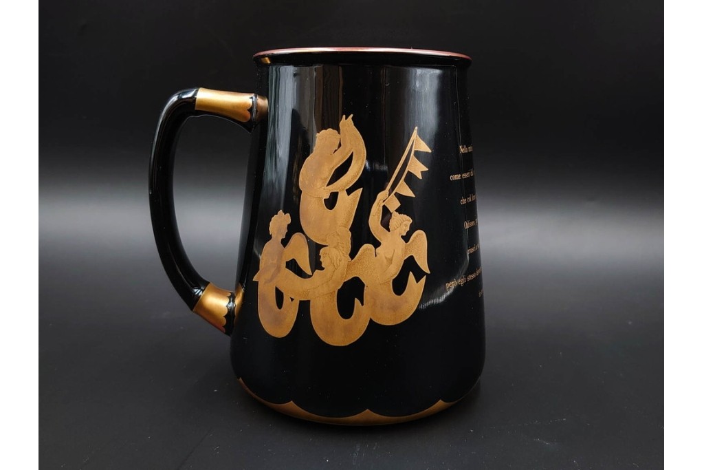 イタリア　1995年　Richard Ginori(リチャードジノリ)　キリンビアマグコレクション　古典神話のセイレーンが描かれたビアマグ　外箱付き　(R-085897)