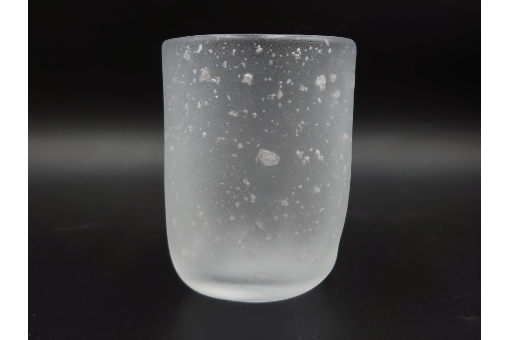 ガラス工芸家 藤田喬平　霧氷のような表情が美しい手吹のコップ6客セット　共箱付き　(R-085898)