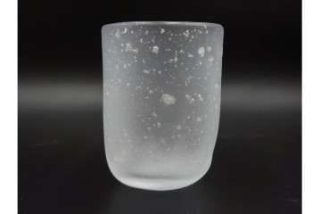 ガラス工芸家 藤田喬平　霧氷のような表情が美しい手吹のコップ6客セット　共箱付き　(R-085898)