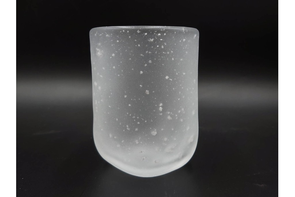 ガラス工芸家 藤田喬平　霧氷のような表情が美しい手吹のコップ6客セット　共箱付き　(R-085898)