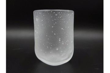 ガラス工芸家 藤田喬平　霧氷のような表情が美しい手吹のコップ6客セット　共箱付き　(R-085898)
