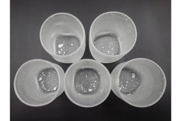 ガラス工芸家 藤田喬平　霧氷のような表情が美しい手吹のコップ6客セット　共箱付き　(R-085898)