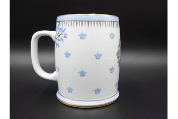 スウェーデン　1996年　Rorstrand(ロールストランド)　キリンビアマグコレクション　グリプスホルム　クラウンモチーフが上品なビアマグ　外箱付き　(R-085899)