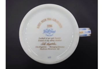 スウェーデン　1996年　Rorstrand(ロールストランド)　キリンビアマグコレクション　グリプスホルム　クラウンモチーフが上品なビアマグ　外箱付き　(R-085899)