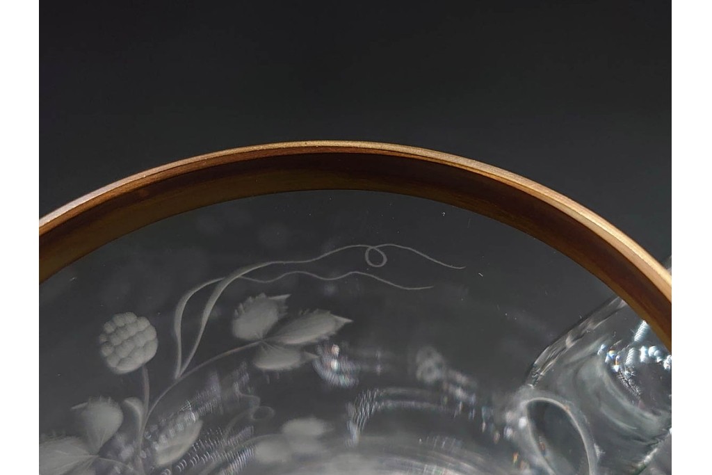 チェコスロバキア/チェコ　Moser(モーゼル)　キリンビアマグコレクション　コレクターズグラス　カットデザインが美しいビアマグ2客セット　外箱・ネーム付き　(R-085901)