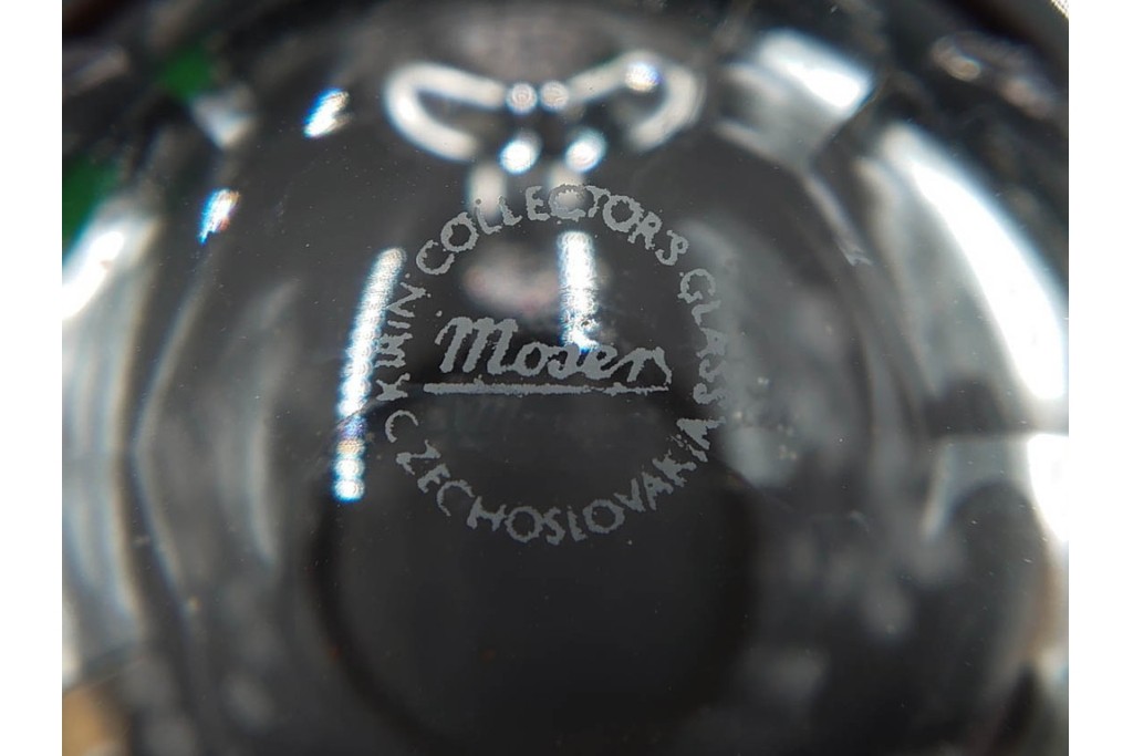 チェコスロバキア/チェコ　Moser(モーゼル)　キリンビアマグコレクション　コレクターズグラス　カットデザインが美しいビアマグ2客セット　外箱・ネーム付き　(R-085901)