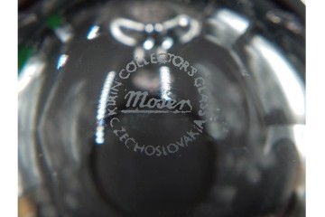 チェコスロバキア/チェコ　Moser(モーゼル)　キリンビアマグコレクション　コレクターズグラス　カットデザインが美しいビアマグ2客セット　外箱・ネーム付き　(R-085901)