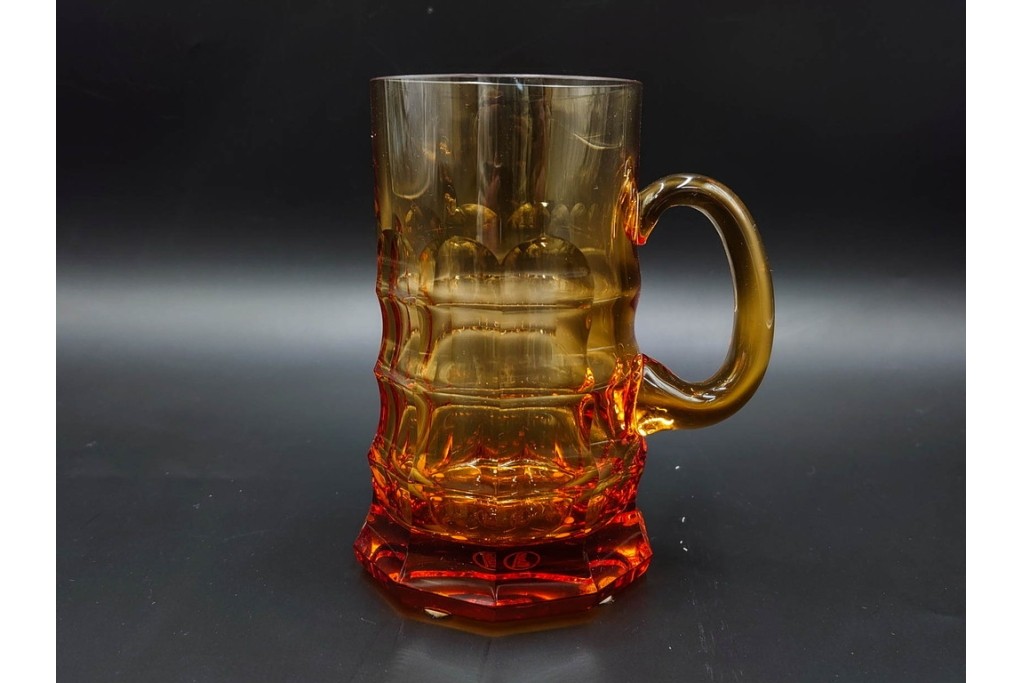 チェコスロバキア/チェコ　Moser(モーゼル)　キリンビアマグコレクション　コレクターズグラス　カットデザインが美しいビアマグ2客セット　外箱・ネーム付き　(R-085901)