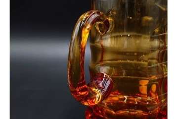 チェコスロバキア/チェコ　Moser(モーゼル)　キリンビアマグコレクション　コレクターズグラス　カットデザインが美しいビアマグ2客セット　外箱・ネーム付き　(R-085901)