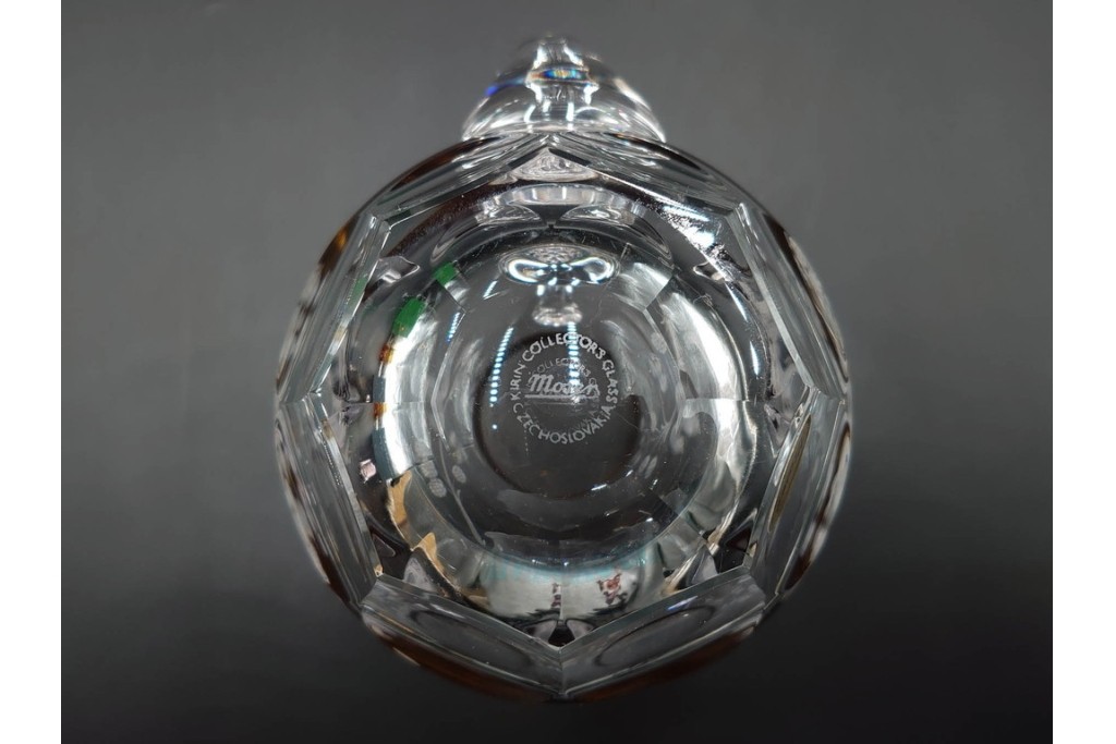 チェコスロバキア/チェコ　Moser(モーゼル)　キリンビアマグコレクション　コレクターズグラス　カットデザインが美しいビアマグ2客セット　外箱・ネーム付き　(R-085901)