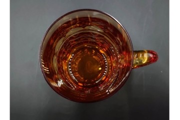 チェコスロバキア/チェコ　Moser(モーゼル)　キリンビアマグコレクション　コレクターズグラス　カットデザインが美しいビアマグ2客セット　外箱・ネーム付き　(R-085901)