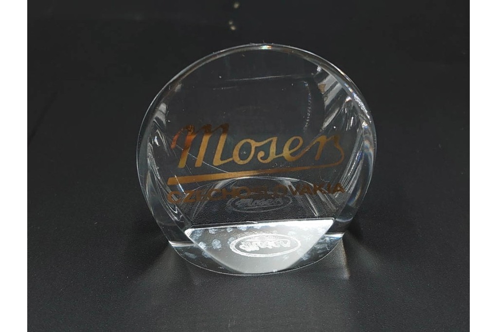 チェコスロバキア/チェコ　Moser(モーゼル)　キリンビアマグコレクション　コレクターズグラス　カットデザインが美しいビアマグ2客セット　外箱・ネーム付き　(R-085901)