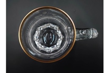 チェコスロバキア/チェコ　Moser(モーゼル)　キリンビアマグコレクション　コレクターズグラス　カットデザインが美しいビアマグ2客セット　外箱・ネーム付き　(R-085901)