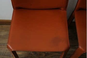 中古　Cassina(カッシーナ)　412 CAB(キャブ)　MARIO BELLINI(マリオ・ベリーニ)　端正なフォルムが魅力のアームレスチェア3脚　セット現行定価約90万円相当　(R-085910)