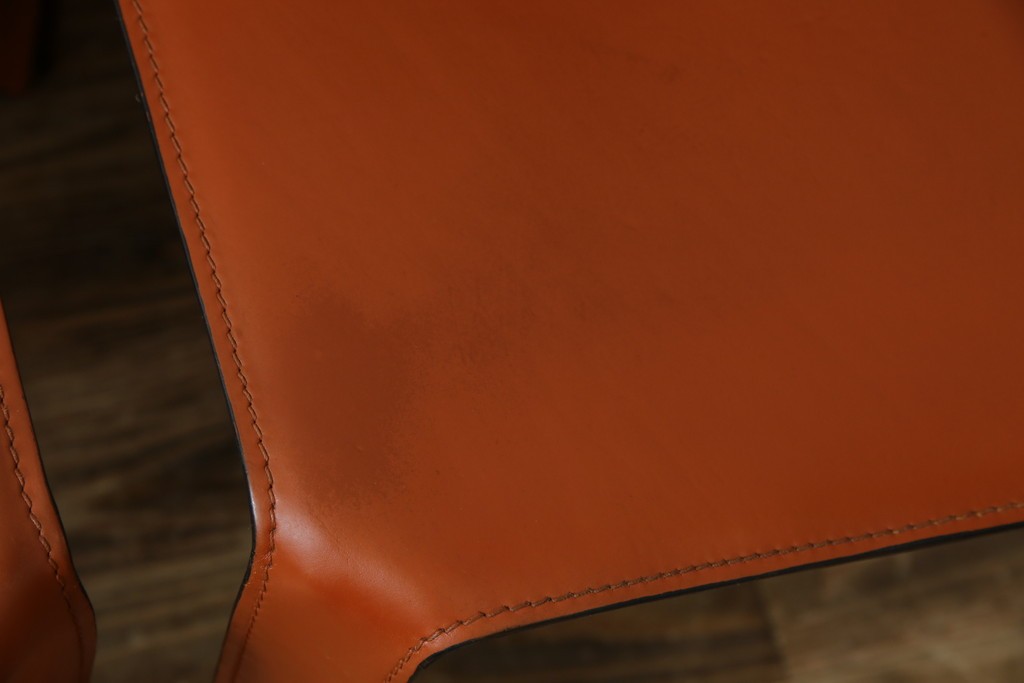 中古　Cassina(カッシーナ)　412 CAB(キャブ)　MARIO BELLINI(マリオ・ベリーニ)　端正なフォルムが魅力のアームレスチェア3脚　セット現行定価約90万円相当　(R-085910)