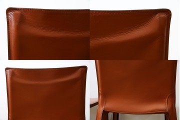 中古　Cassina(カッシーナ)　412 CAB(キャブ)　MARIO BELLINI(マリオ・ベリーニ)　端正なフォルムが魅力のアームレスチェア3脚　セット現行定価約90万円相当　(R-085910)