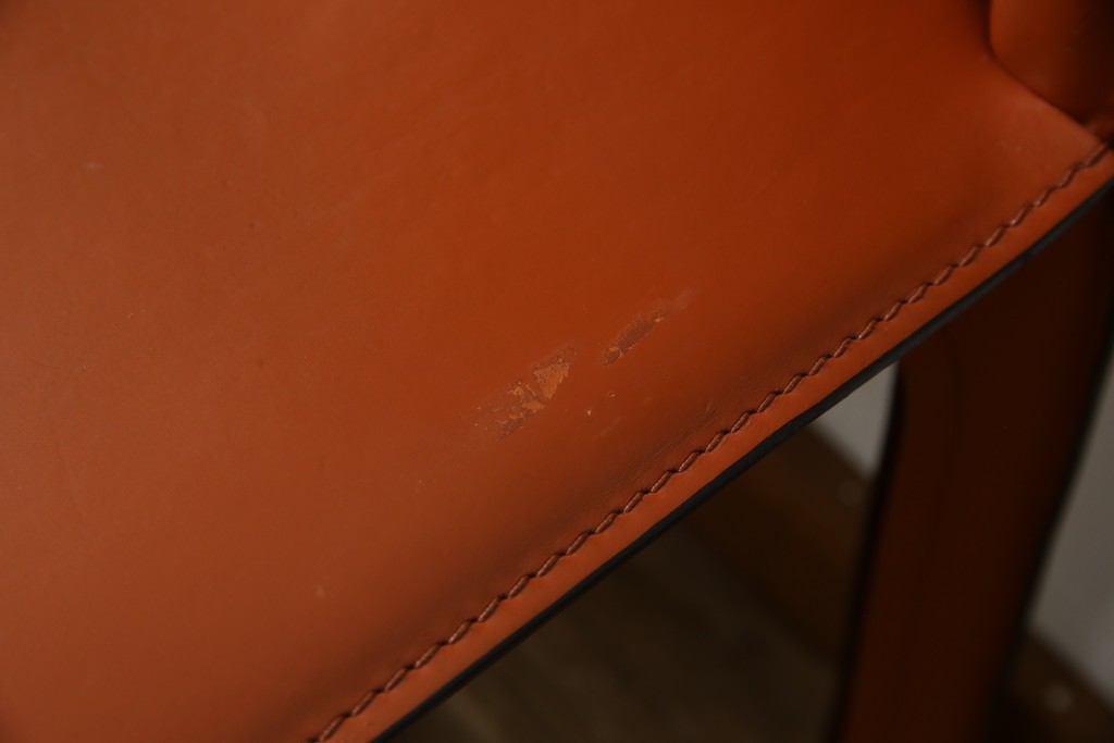 中古　Cassina(カッシーナ)　412 CAB(キャブ)　MARIO BELLINI(マリオ・ベリーニ)　端正なフォルムが魅力のアームレスチェア3脚　セット現行定価約90万円相当　(R-085910)