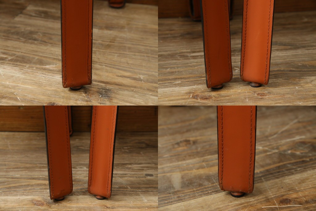 中古　Cassina(カッシーナ)　412 CAB(キャブ)　MARIO BELLINI(マリオ・ベリーニ)　端正なフォルムが魅力のアームレスチェア3脚　セット現行定価約90万円相当　(R-085910)