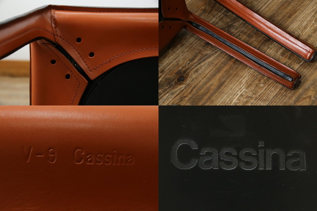 中古　Cassina(カッシーナ)　412 CAB(キャブ)　MARIO BELLINI(マリオ・ベリーニ)　端正なフォルムが魅力のアームレスチェア3脚　セット現行定価約90万円相当　(R-085910)