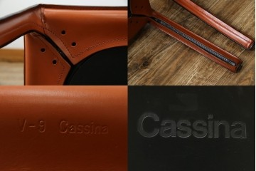 中古　Cassina(カッシーナ)　412 CAB(キャブ)　MARIO BELLINI(マリオ・ベリーニ)　端正なフォルムが魅力のアームレスチェア3脚　セット現行定価約90万円相当　(R-085910)