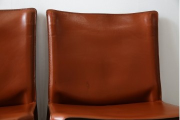 中古　Cassina(カッシーナ)　412 CAB(キャブ)　MARIO BELLINI(マリオ・ベリーニ)　端正なフォルムが魅力のアームレスチェア3脚　セット現行定価約90万円相当　(R-085910)