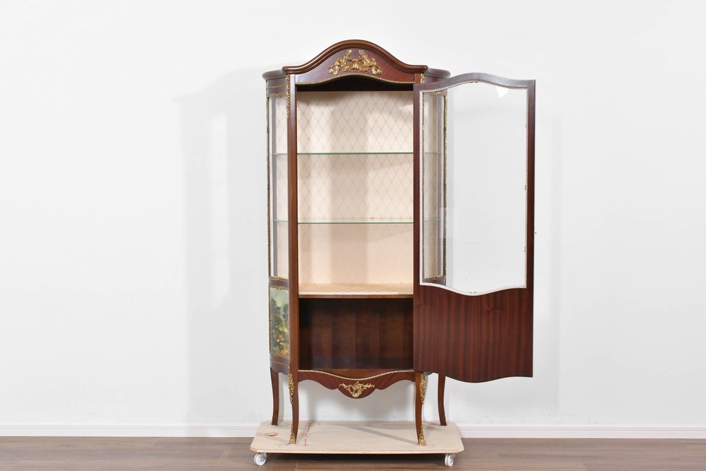 中古　美品　スペイン製　絵画装飾が優雅なキュリオケース　(R-085912)