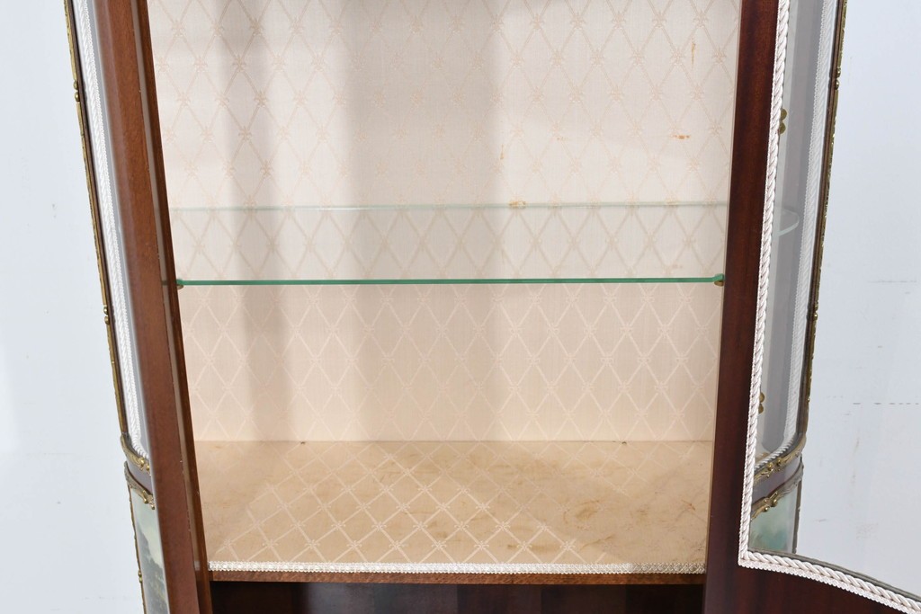 中古　美品　スペイン製　絵画装飾が優雅なキュリオケース　(R-085912)