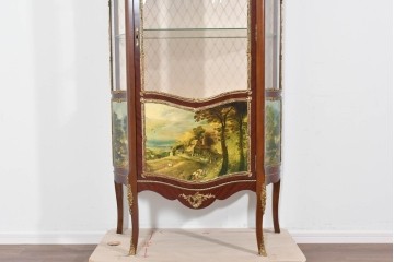 中古　美品　スペイン製　絵画装飾が優雅なキュリオケース　(R-085912)
