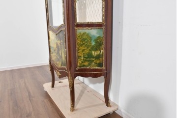 中古　美品　スペイン製　絵画装飾が優雅なキュリオケース　(R-085912)