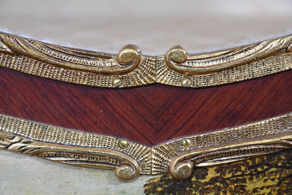 中古　美品　スペイン製　絵画装飾が優雅なキュリオケース　(R-085912)