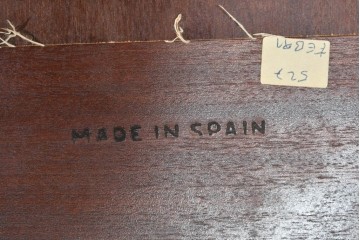 中古　美品　スペイン製　絵画装飾が優雅なキュリオケース　(R-085912)