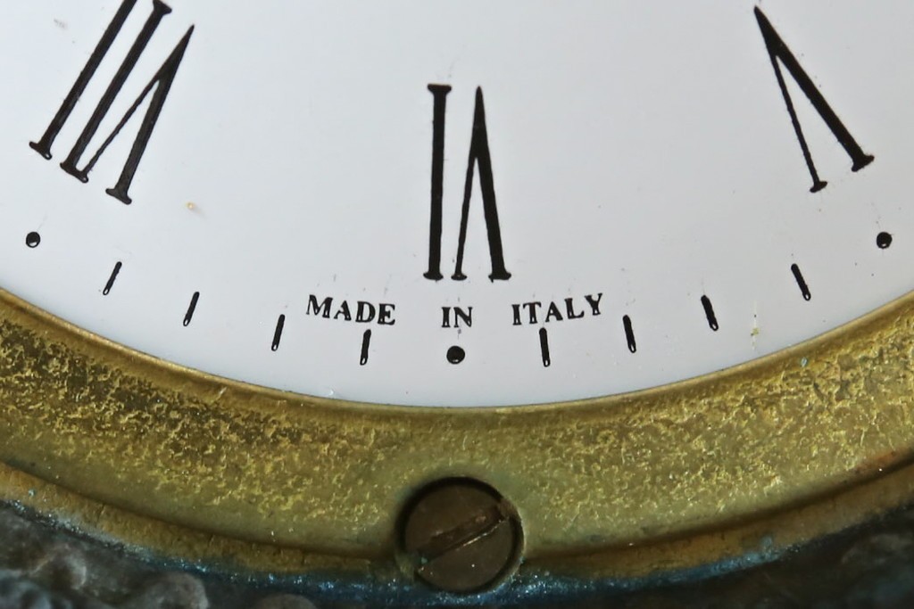 中古　高級品　イタリア　FARBEL　Imperial(インペリアル)　六本木アピス取り扱い　天使像と真鍮製の装飾が際立つ置時計　(R-085913)