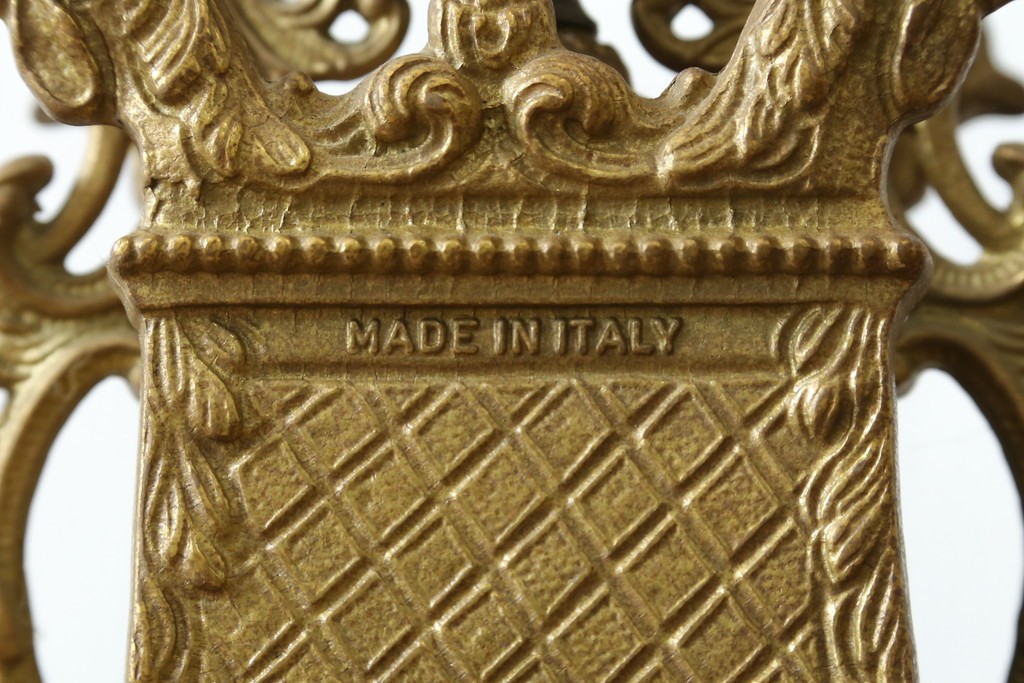 中古　高級品　イタリア　FARBEL　Imperial(インペリアル)　六本木アピス取り扱い　天使像と真鍮製の装飾が際立つ置時計　(R-085913)