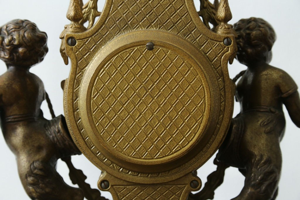 中古　高級品　イタリア　FARBEL　Imperial(インペリアル)　六本木アピス取り扱い　天使像と真鍮製の装飾が際立つ置時計　(R-085913)