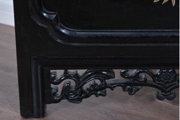 アジアンヴィンテージ　中国　オリエンタル　花鳥・山水の図柄が美しい衝立　(R-085914)