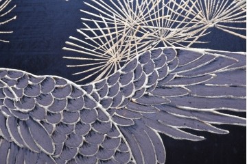 アジアンヴィンテージ　中国　オリエンタル　花鳥・山水の図柄が美しい衝立　(R-085914)