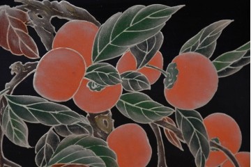 アジアンヴィンテージ　中国　オリエンタル　花鳥・山水の図柄が美しい衝立　(R-085914)