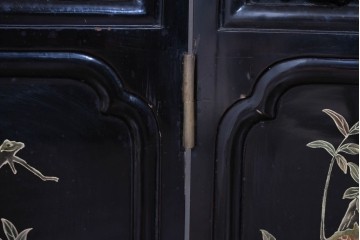 アジアンヴィンテージ　中国　オリエンタル　花鳥・山水の図柄が美しい衝立　(R-085914)