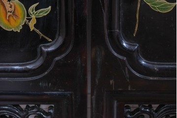 アジアンヴィンテージ　中国　オリエンタル　花鳥・山水の図柄が美しい衝立　(R-085914)