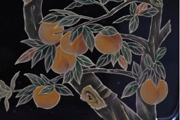 アジアンヴィンテージ　中国　オリエンタル　花鳥・山水の図柄が美しい衝立　(R-085914)