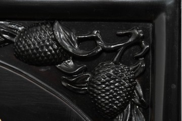 アジアンヴィンテージ　中国　オリエンタル　花鳥・山水の図柄が美しい衝立　(R-085914)