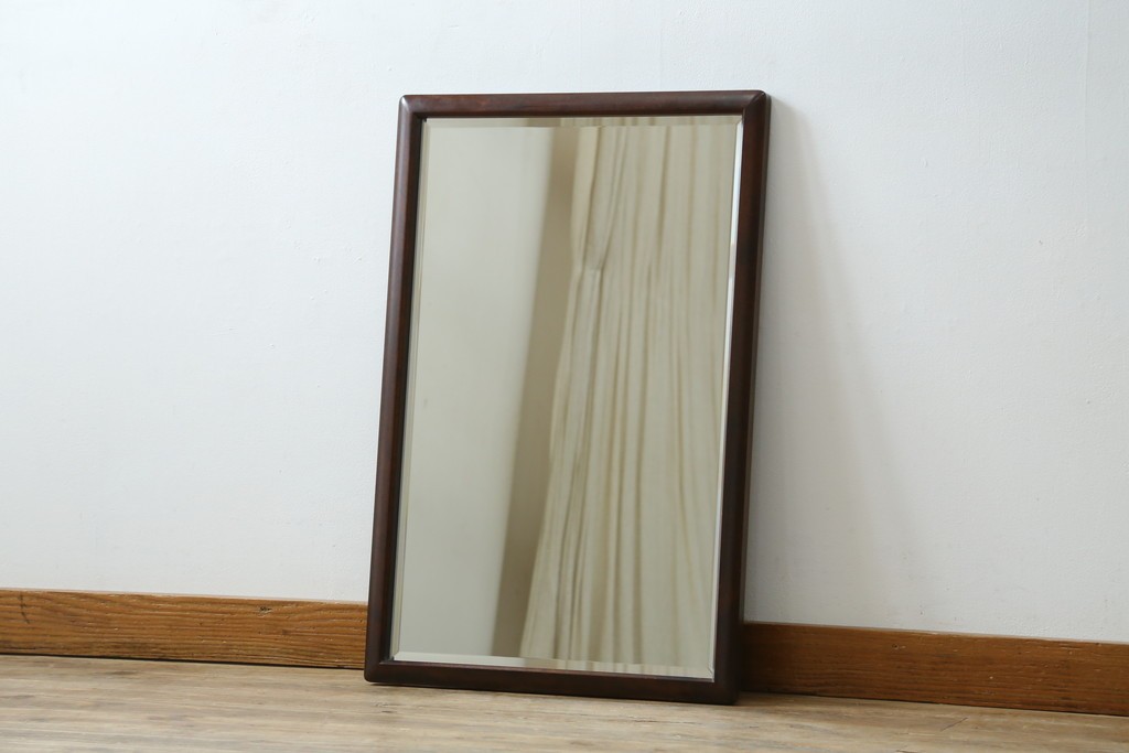 中古　美品　北海道民芸家具　シンプルなデザインで取り入れやすいミラー　(R-085915)