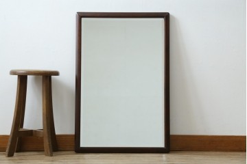 中古　美品　北海道民芸家具　シンプルなデザインで取り入れやすいミラー　(R-085915)