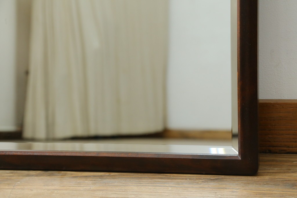 中古　美品　北海道民芸家具　シンプルなデザインで取り入れやすいミラー　(R-085915)