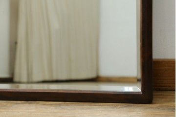 中古　美品　北海道民芸家具　シンプルなデザインで取り入れやすいミラー　(R-085915)