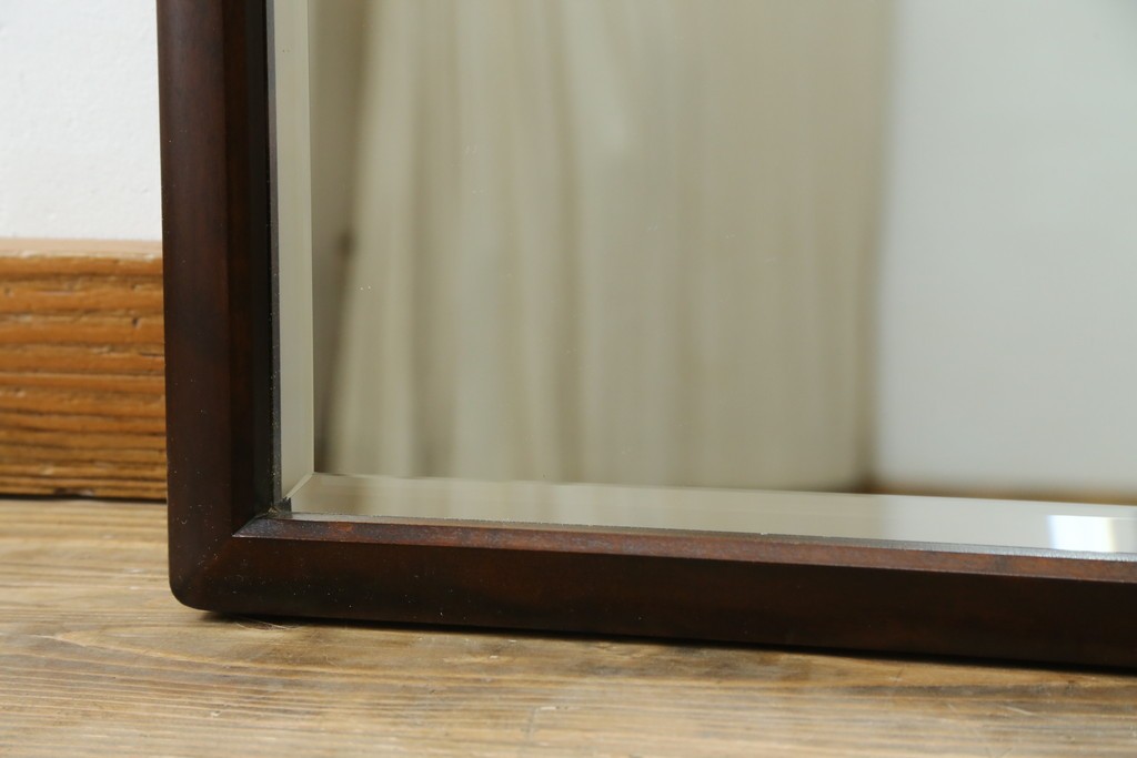 中古　美品　北海道民芸家具　シンプルなデザインで取り入れやすいミラー　(R-085915)