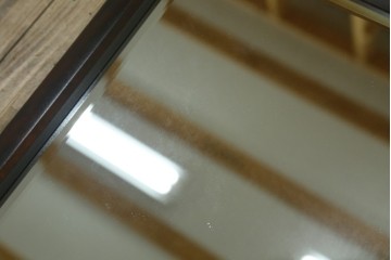 中古　美品　北海道民芸家具　シンプルなデザインで取り入れやすいミラー　(R-085915)