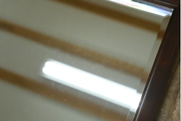 中古　美品　北海道民芸家具　シンプルなデザインで取り入れやすいミラー　(R-085915)