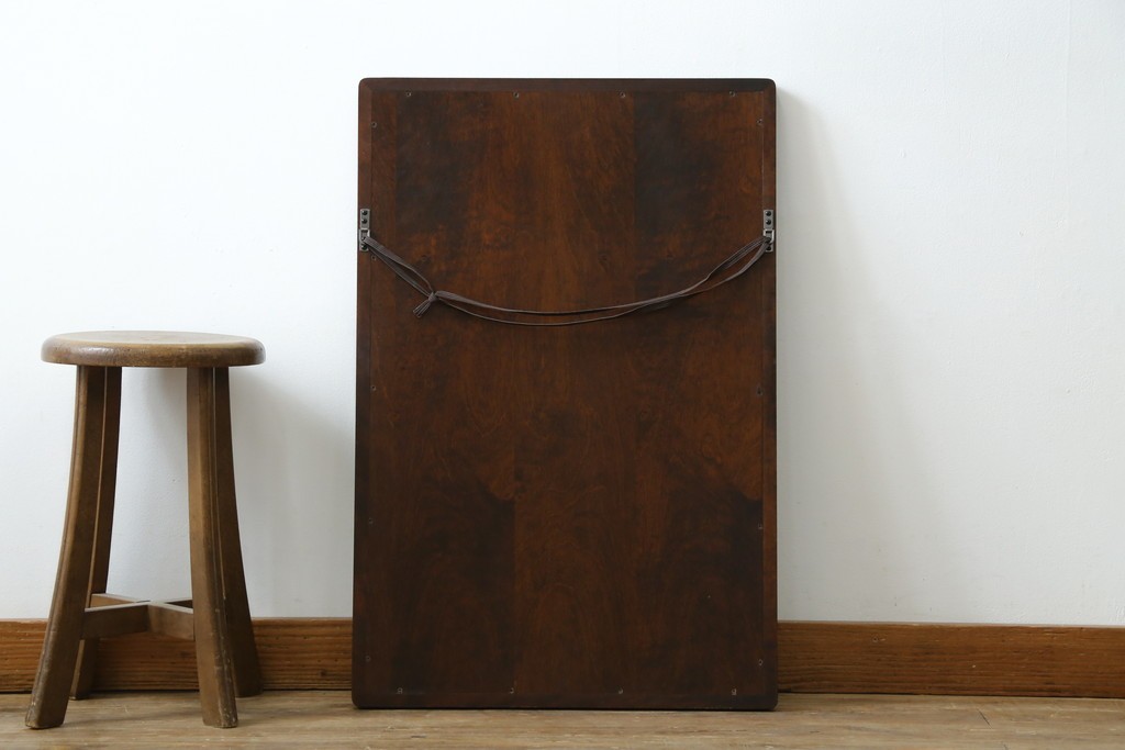 中古　美品　北海道民芸家具　シンプルなデザインで取り入れやすいミラー　(R-085915)